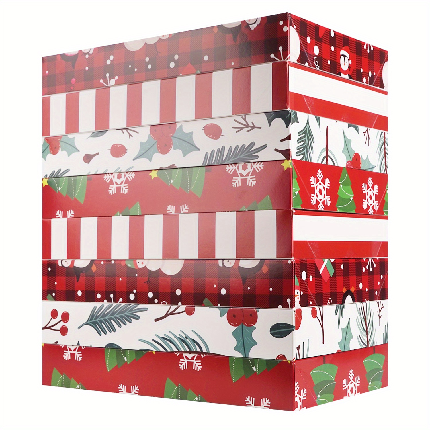 

8- Christmas Gift , Red & , 14x9.5x2 , Packaging For Clothing, , Presents, , 4 , Gift Wrap Storage