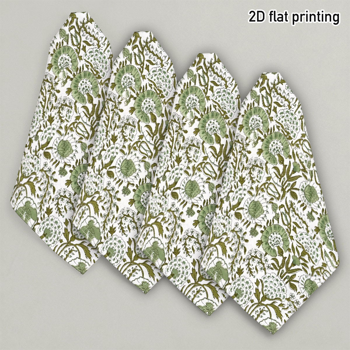 TEMU Lot de 4 serviettes à motif , carrées à floraux verts, adaptées aux décorations de table florales vintage, pour dîners de fête, brunchs, repas