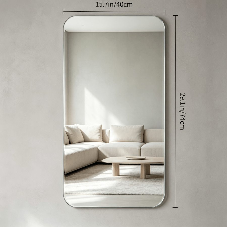 Acrylic Vertical Rounded Corner Wall Mirror