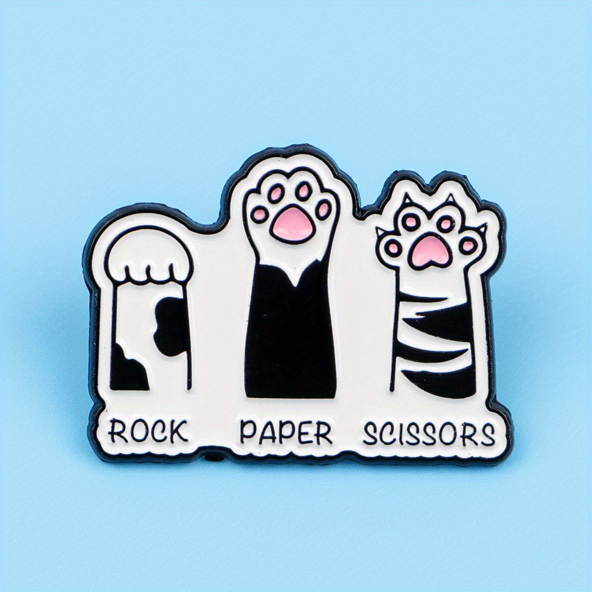 Rock Paper Scissors Cute Cat Paw Cartoon Lapel Pins Enamel Pin For Backpacks Briefcase Badges Brooch For Clothes Accessories Fashion Gifts 1pc