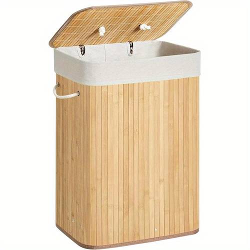 72 l large bamboo foldable laundry basket storage hamper box with removable washable lining x 30 x cm shelf baskets