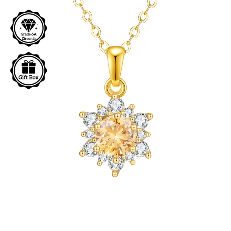 5A Zirconia Pendant Necklace, Adjustable Length