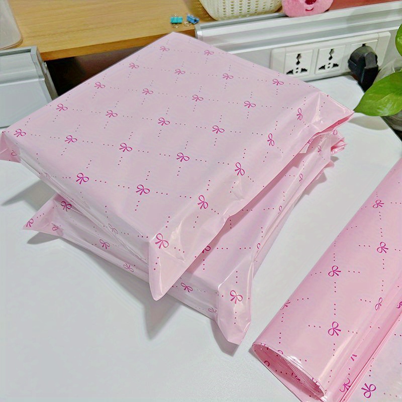 TEMU 25pcs, 25pcs Thickened 12-strand Pink Series Courier Bags, High Aesthetic Packaging Bags, Courier Bags
