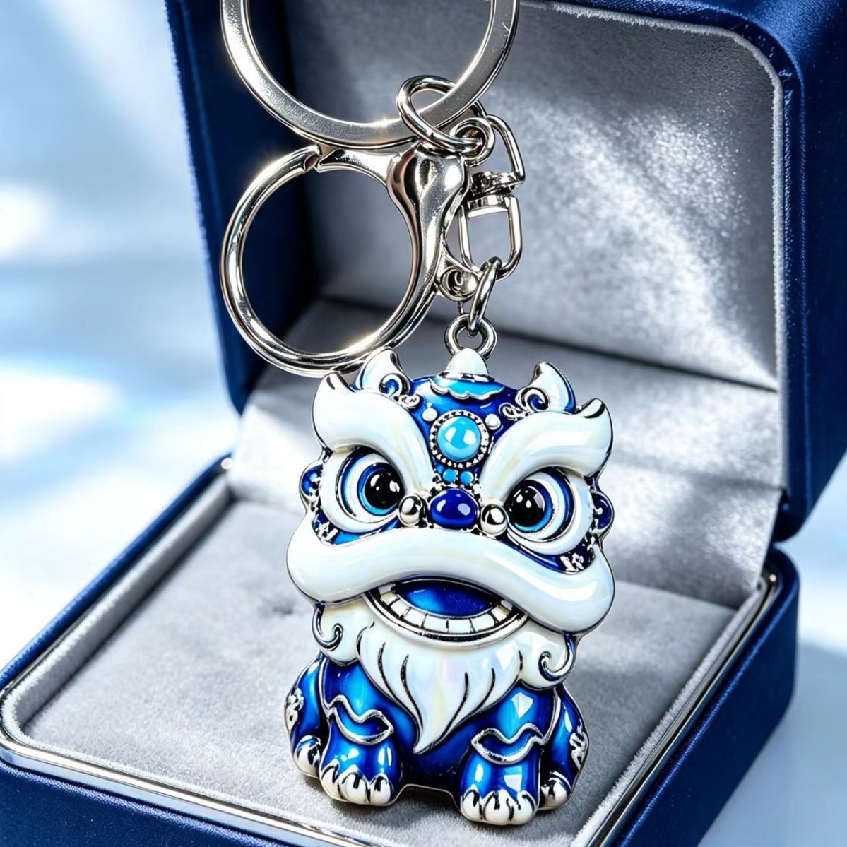TEMU National Charm Enamel Lion Dance Keychain, Featuring A Traditional With Alloy Enamel And Vibrant, . Symbolizing Wealth, ,, And Auspiciousness,