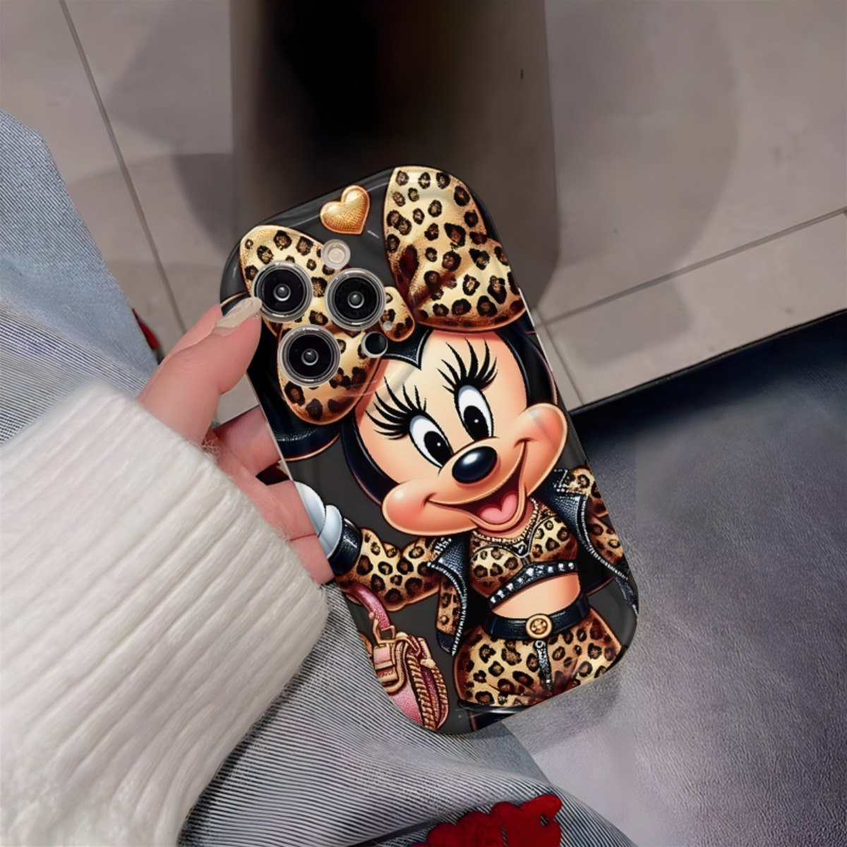 Disney cartoon cell phone caseMinnie Mouse leopard outfit stylish glamorousFor Apple for iphone 11/11 Pro/11 Pro Max 12/12 Pro/12 Pro Max/13/13 Pro/13 Pro Max/14/14 Plus/14 Pro/14 ProMax/15/15 Plus/15 Pro/15 Pro Max/16/16 Pro/16 Plus/16 Pro Max/X/XS/XSMax/tpu material protective