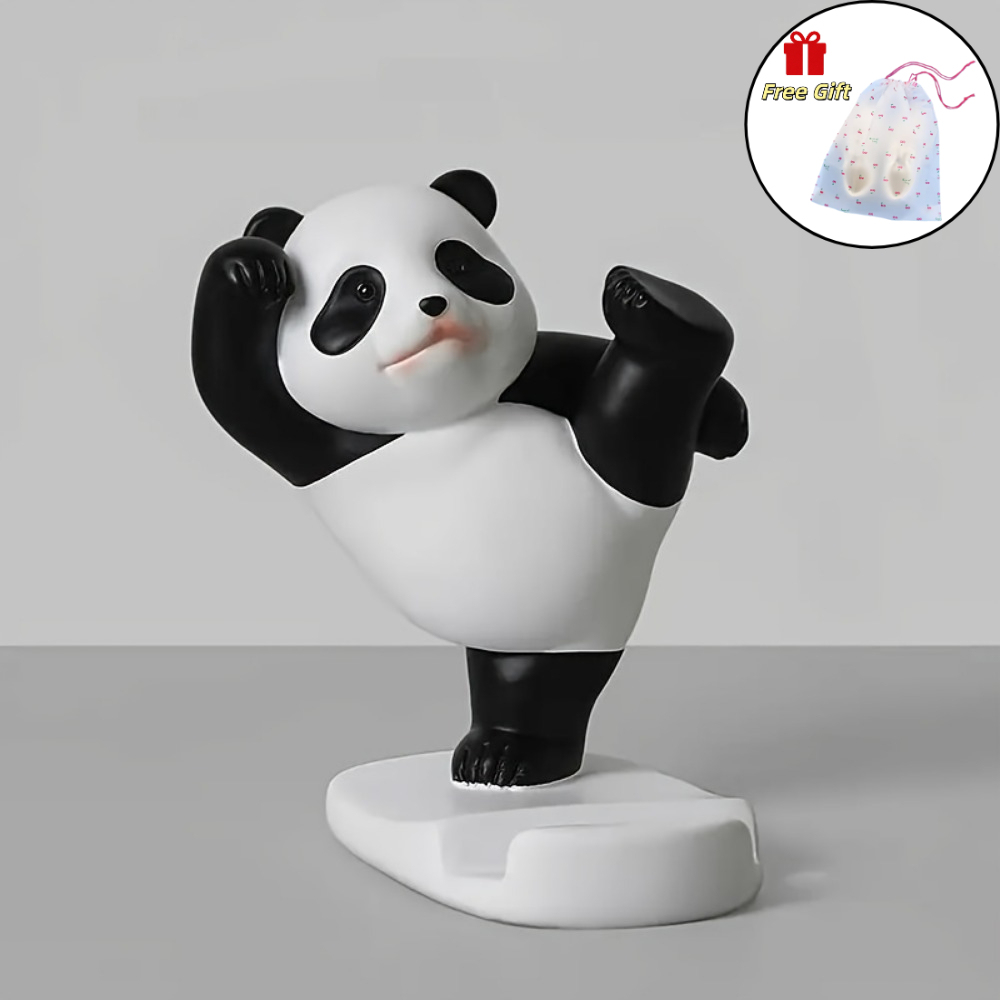 TEMU Ensemble Combo 2 pièces (Support Panda X 1 et Pochette Bouquet de Cerises Aléatoire X 1), Support Téléphone Réglable de Panda, Adapté aux