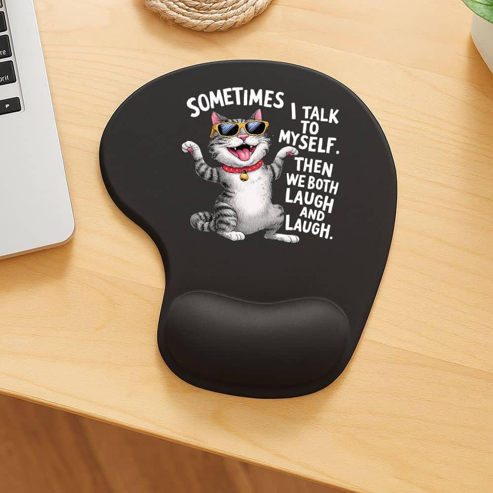 TEMU Humorous Cat Mouse Pad - Adorable Desk Items For Home And Office, Comfortable Mouse Pad With Wrist Support, Perfect For Gaming And Office