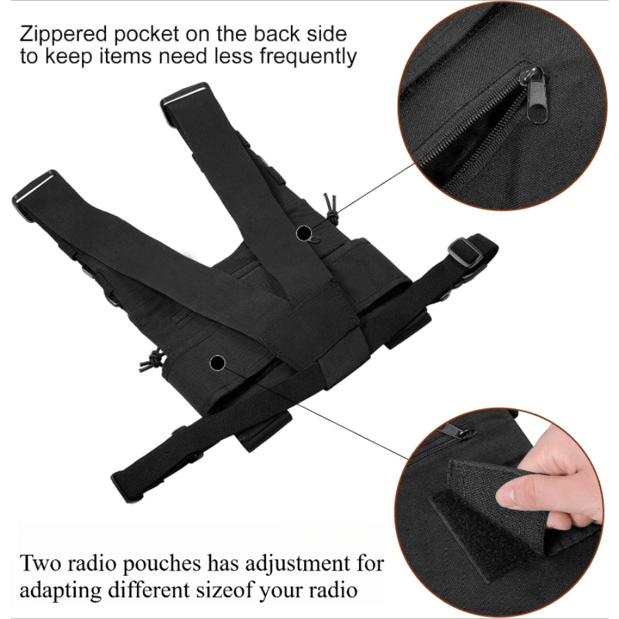 Radio Chest Harness Pouch for Two-Way Radios