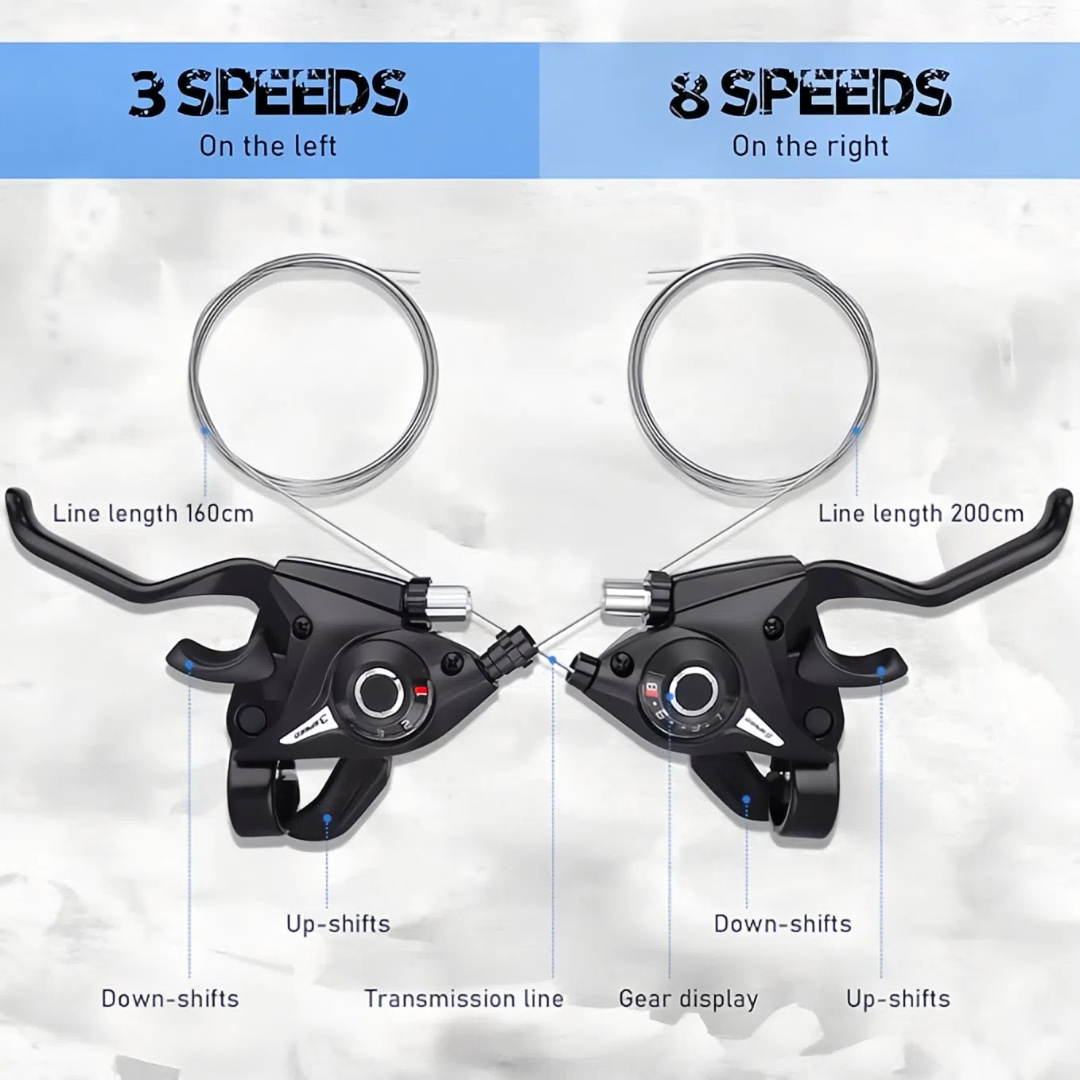 21 24 speed st ef51 mountain bike shift levers with gear indicators and v brake line 3x7 8 inch stainless steel for commuter bikes pair cycling accessories