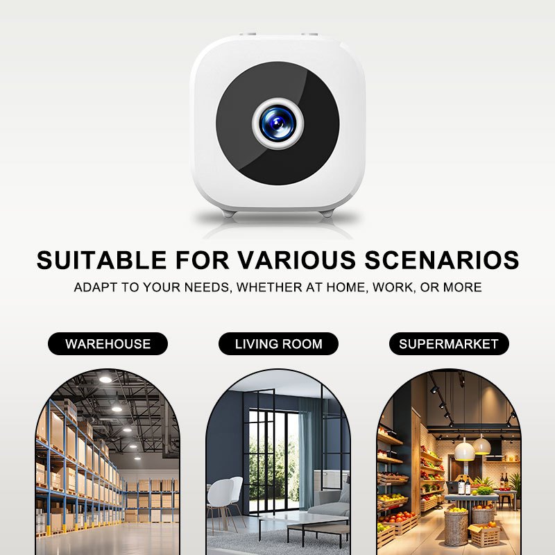 Cámara Mini Inalámbrica, 480P, WiFi 2.4GHz, Visualización Remota por App, Visualización en Línea en Múltiples Dispositivos, Ideal para Salas de Conferencias, Interiores y Exteriores, Fiestas, Mascotas, Seguridad del Hogar, Dispositivo con Carga USB