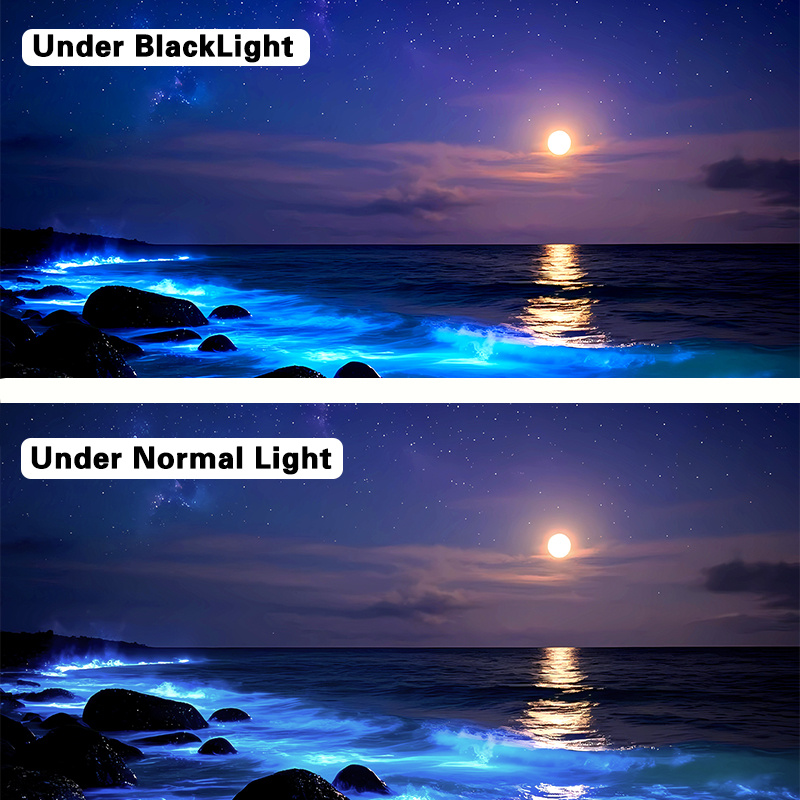 Luminous Night Sea Wall Tapestry Moonlight Waves Starry Sky Decor_voghion.com