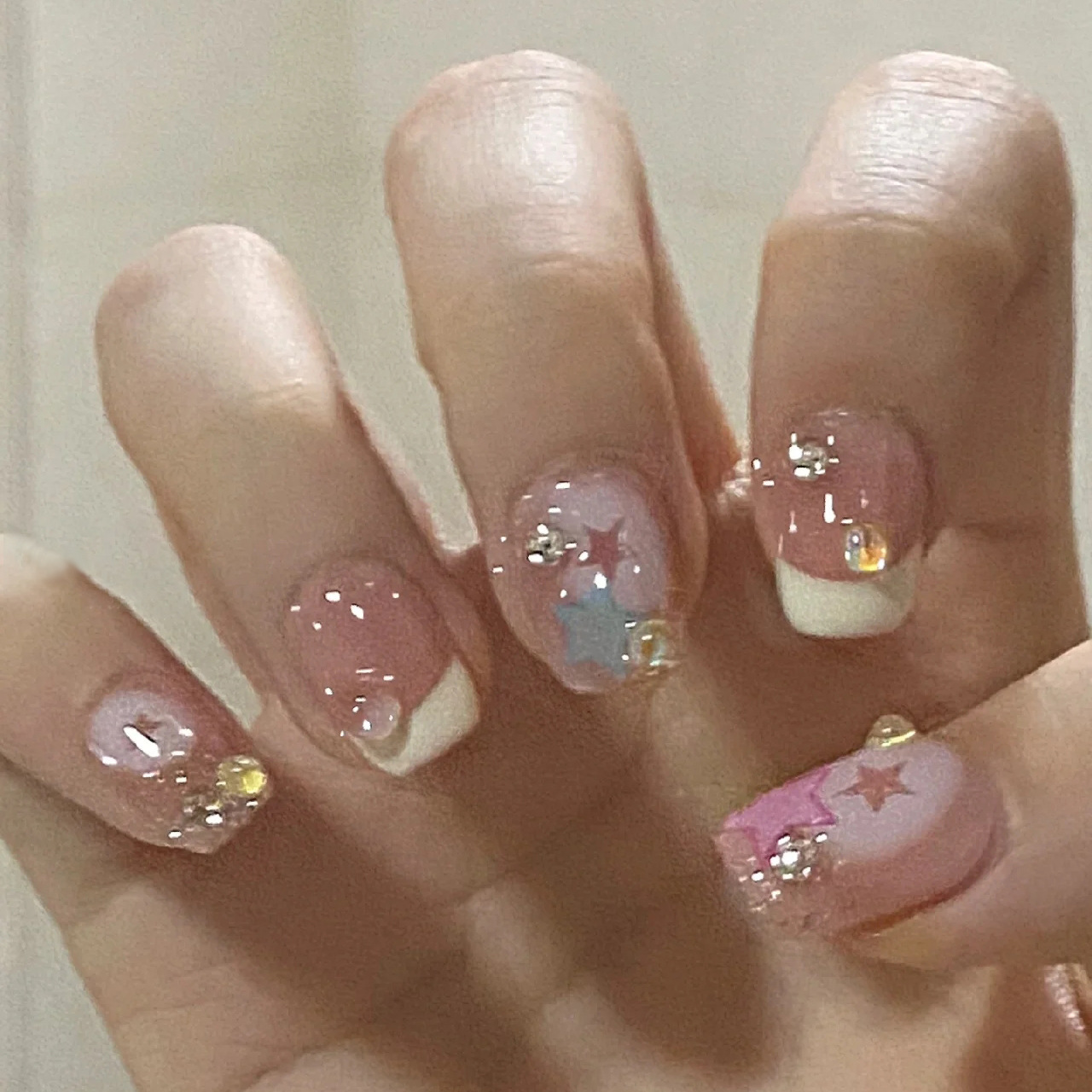Dopamine Sweetheart Nails Sweet Wearable Nails Spring Summer Sweetheart Nails