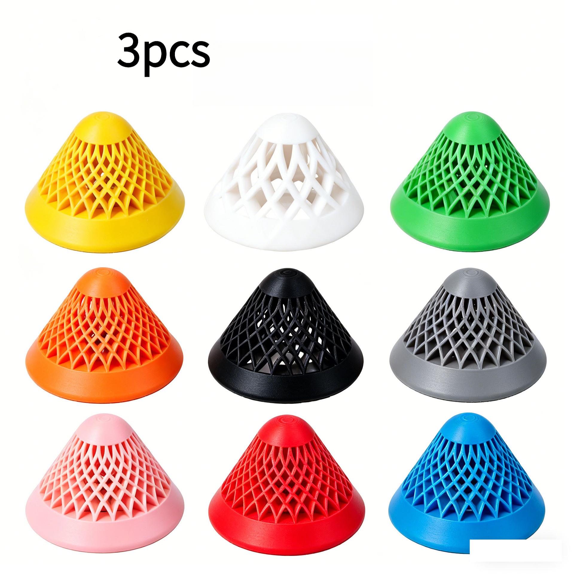 TEMU 3pcs Random Color-suspended Aquarium Plant Pot Suitable For Fish Tank Decoration, Hanging Bowl With A Grid-shaped Conical Plastic Flower Pot,