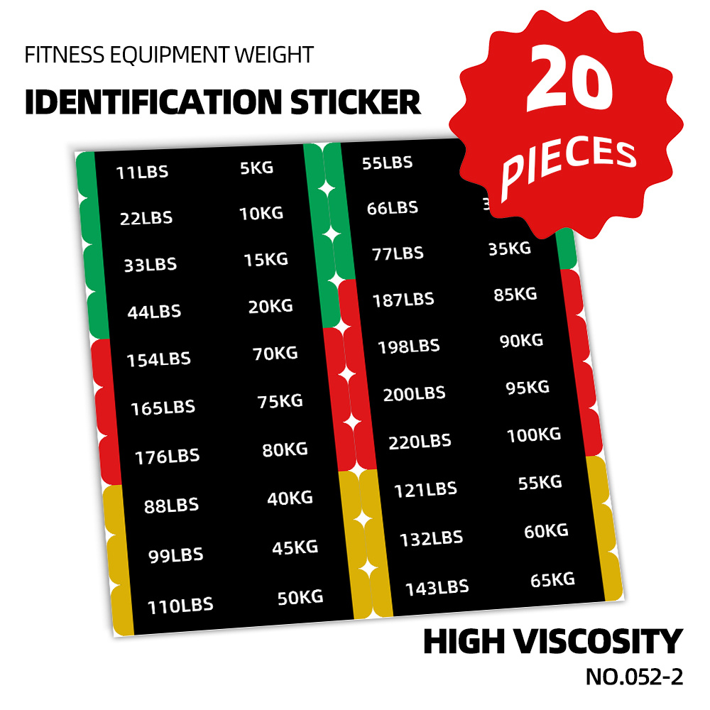 TEMU Fitness Equipment Weight Label Sticker Set, 20 Sheets/set, 1 Set Contains 20 Sheets Of Label Stickers For Marking The Weight Of Fixed Equipment,