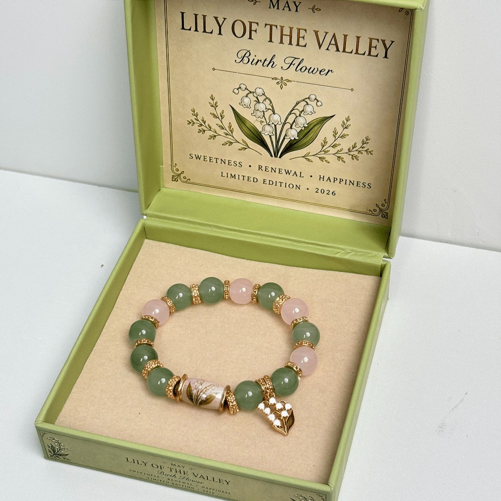 TEMU 12-month Birthstone Flower Bracelet, Comes With A Gift Box, Handcrafted Beaded Bracelet, A Meaningful Birthday Gift For Her, Women's Fashion