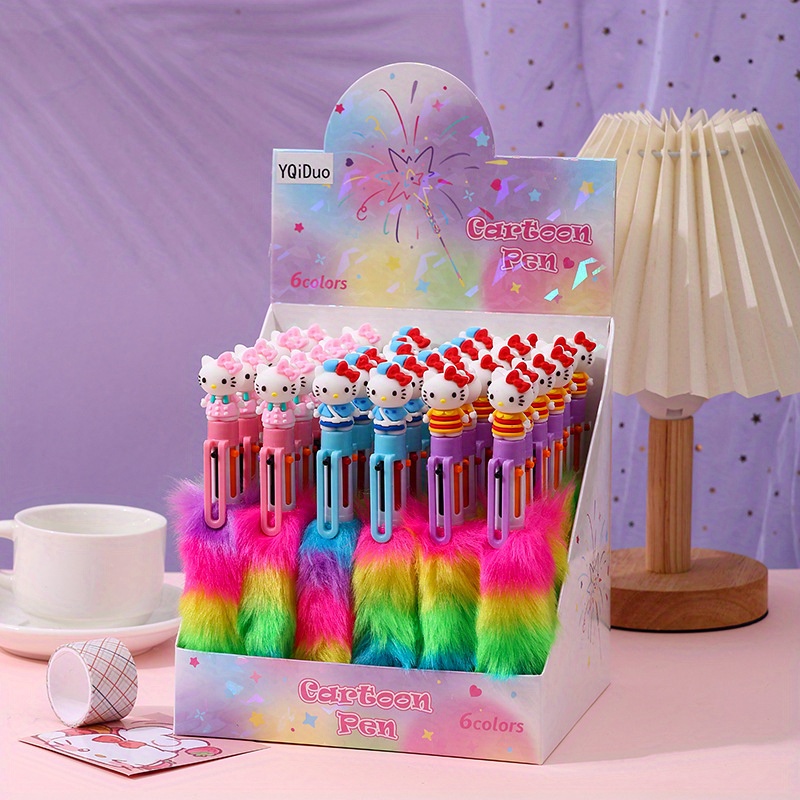 36 for   cartoon cute   6-  ballpoint pen set - retractable, fine point, durable plastic, ideal for students & office use, student stationery gift|  desig urable plastic pen, for   accessories Product details 3