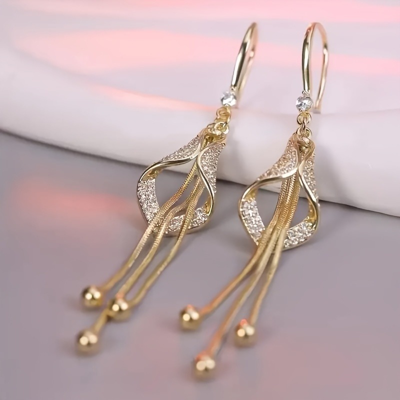 TEMU 1 Pair Elegant For Daily Wear, Music Festivals, Holiday Earrings Women's Long Earrings, Large Circle Earring
