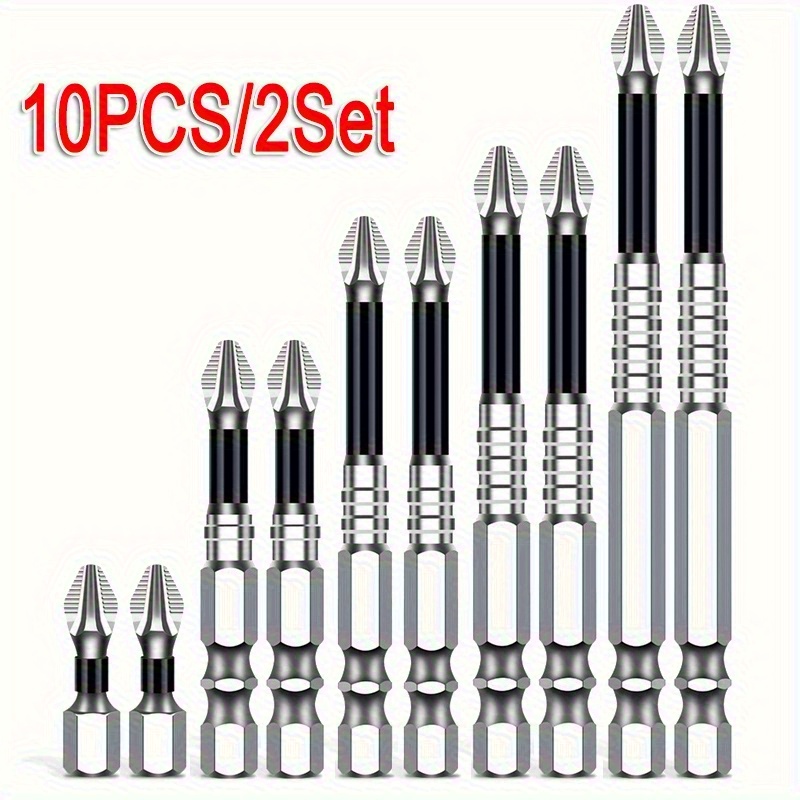 Image of 10 1 Magnetic Screwdriver Drilling Bit Set, Alloy Material, Impact Durability, Strong Magnetic Suction, K5 Drill, 50 65 70 90 39.63 Gallon, Compatible With And Manual Bits, High Quality, Durable And