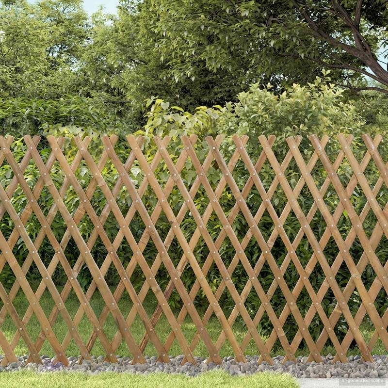 Image of [3d] Light Brown Expandable Trellis Fence Flexible Outdoor Partition Lovely Scenery Ornament For Yard Courtyard Leisure Space Decoration