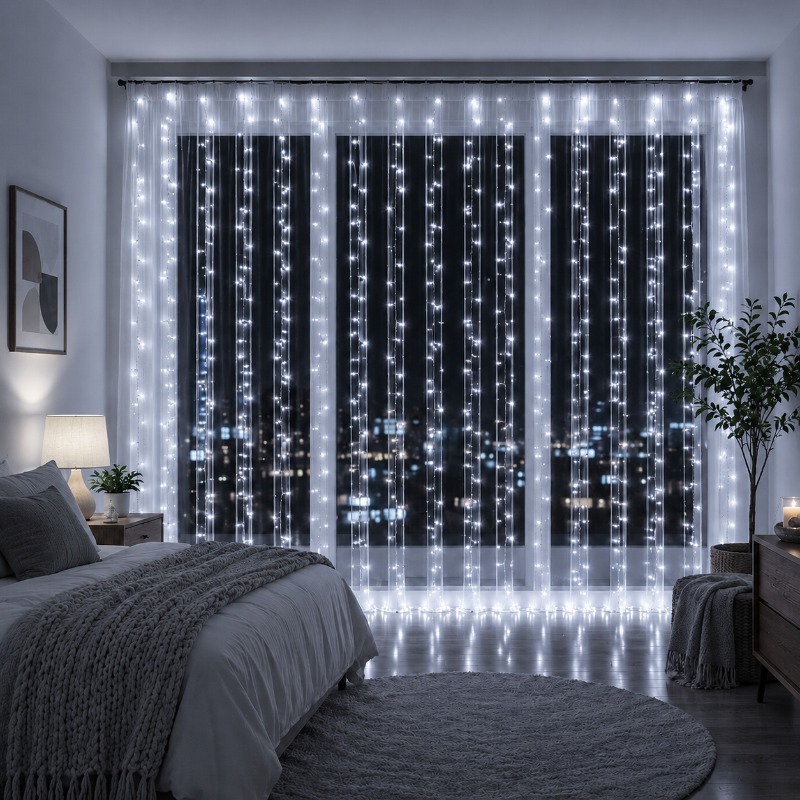 TEMU 300/200/100 Led Fairy Curtain Lights | Usb Powered, 8 , Suitable For Windowsills, Bedrooms, Weddings, Easter Decorations, For Indoor And Outdoor