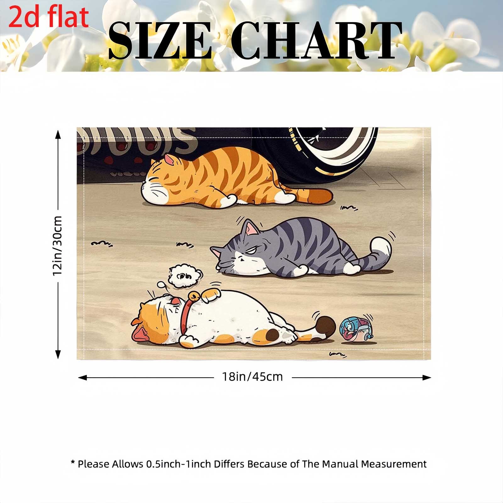 Lot de 4 sets de table chat cartoon, nappes de table douces_voghion.com