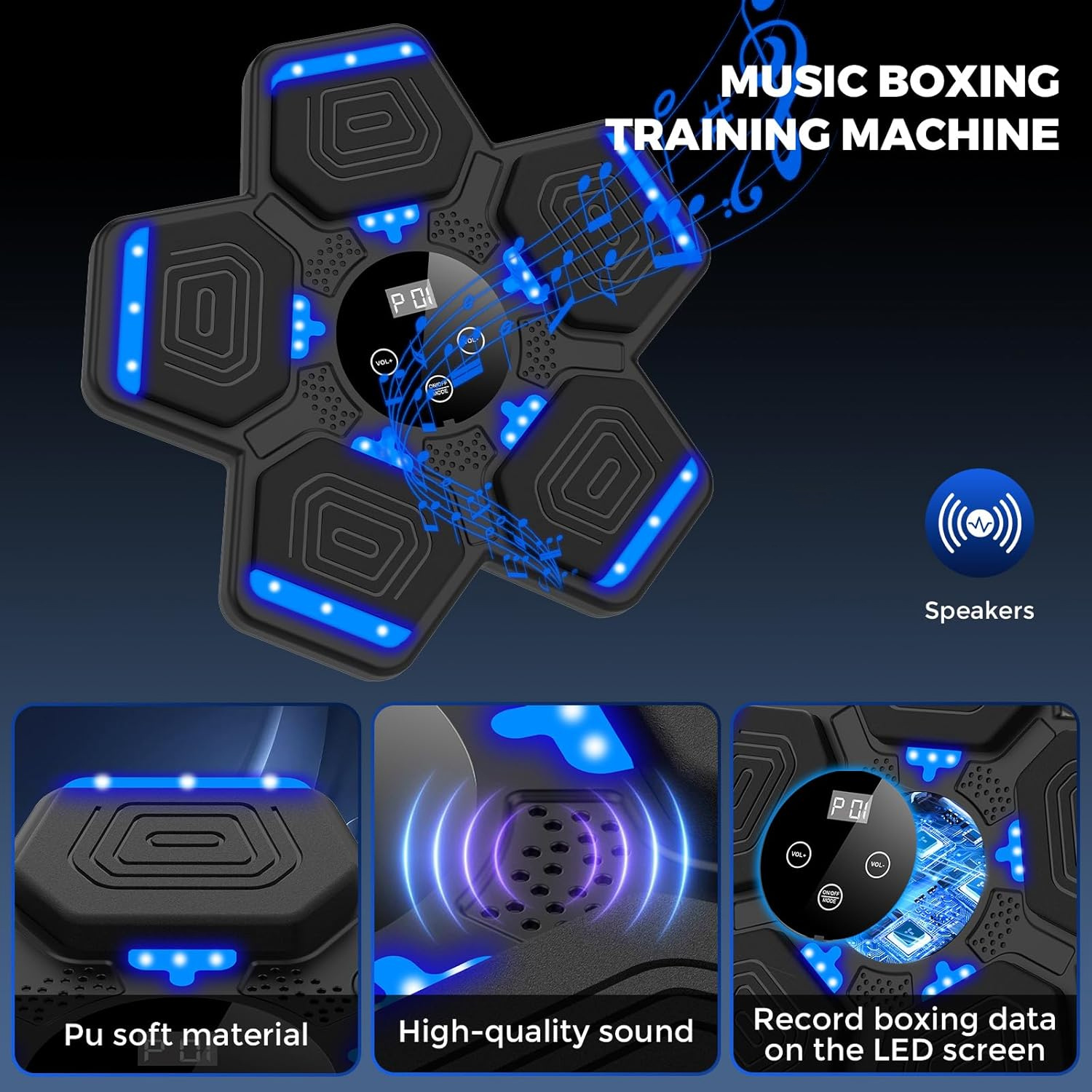 2025 Music Boxing, Smart Wireless Boxing Machine with Boxing Gloves Wall Mounted, Music Boxing Target Workout Punching Equipment for Home