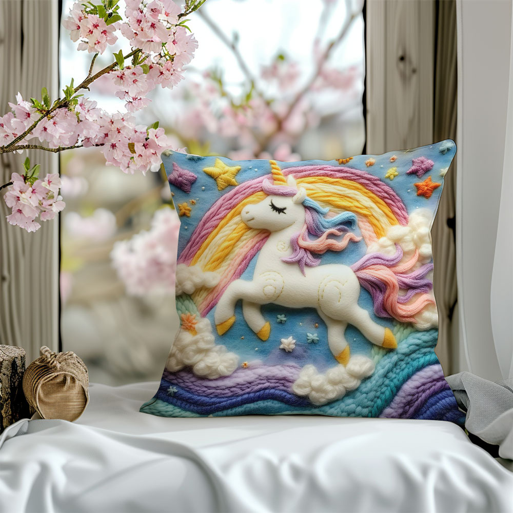 

1pc 3d Unicorn , , , Washable, , For , Cushion ( Not Included)