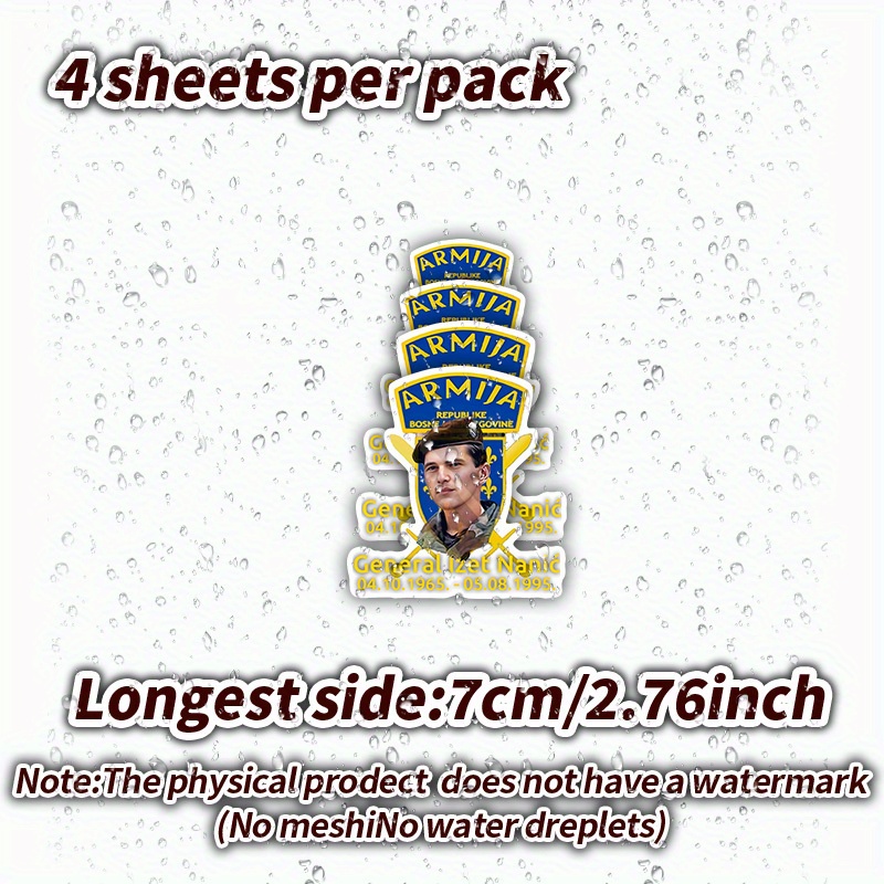 TEMU 4pcs NaniÄ Sticker Car Decals - Laptops, , Suitcases, Helmets, Refrigerators,