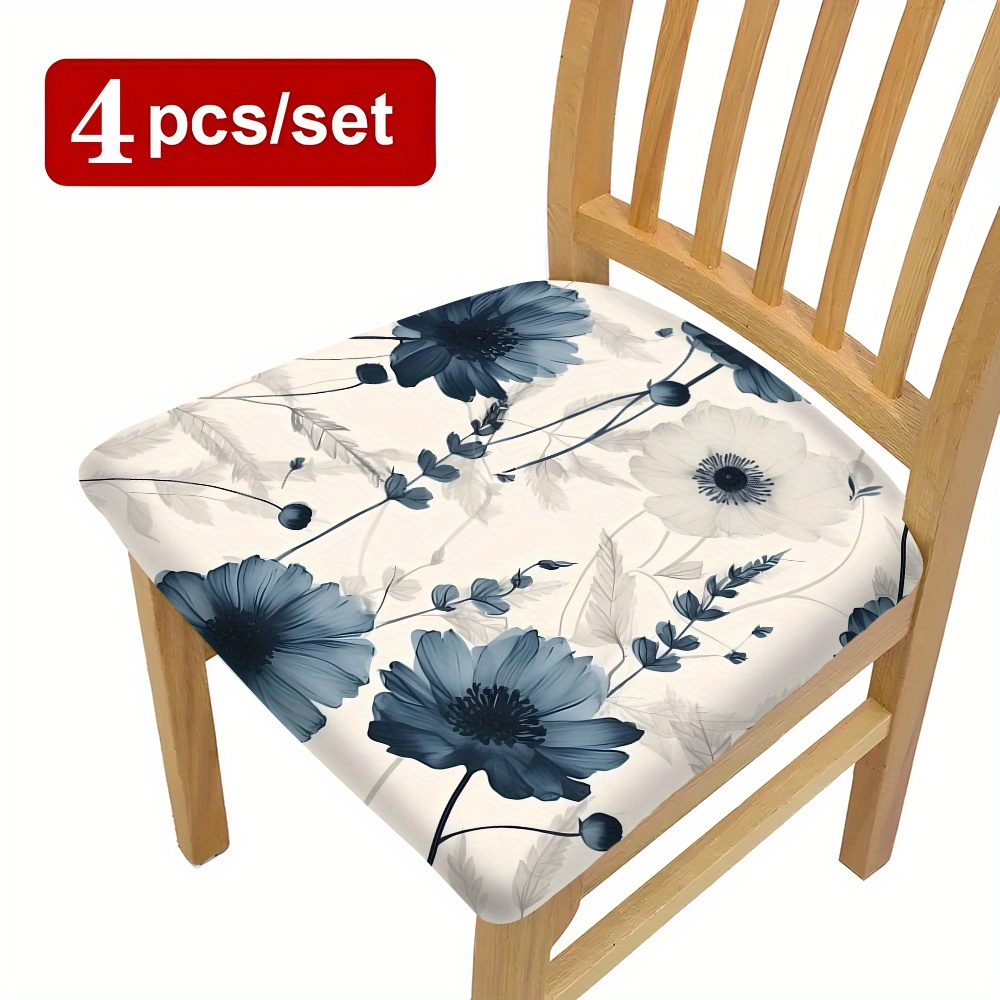 TEMU 2/4/6pcs, Housses de chaise élégantes à floraux clairs, Housses de coussin, Housses décoratives, Convient pour les à manger, les salons, les