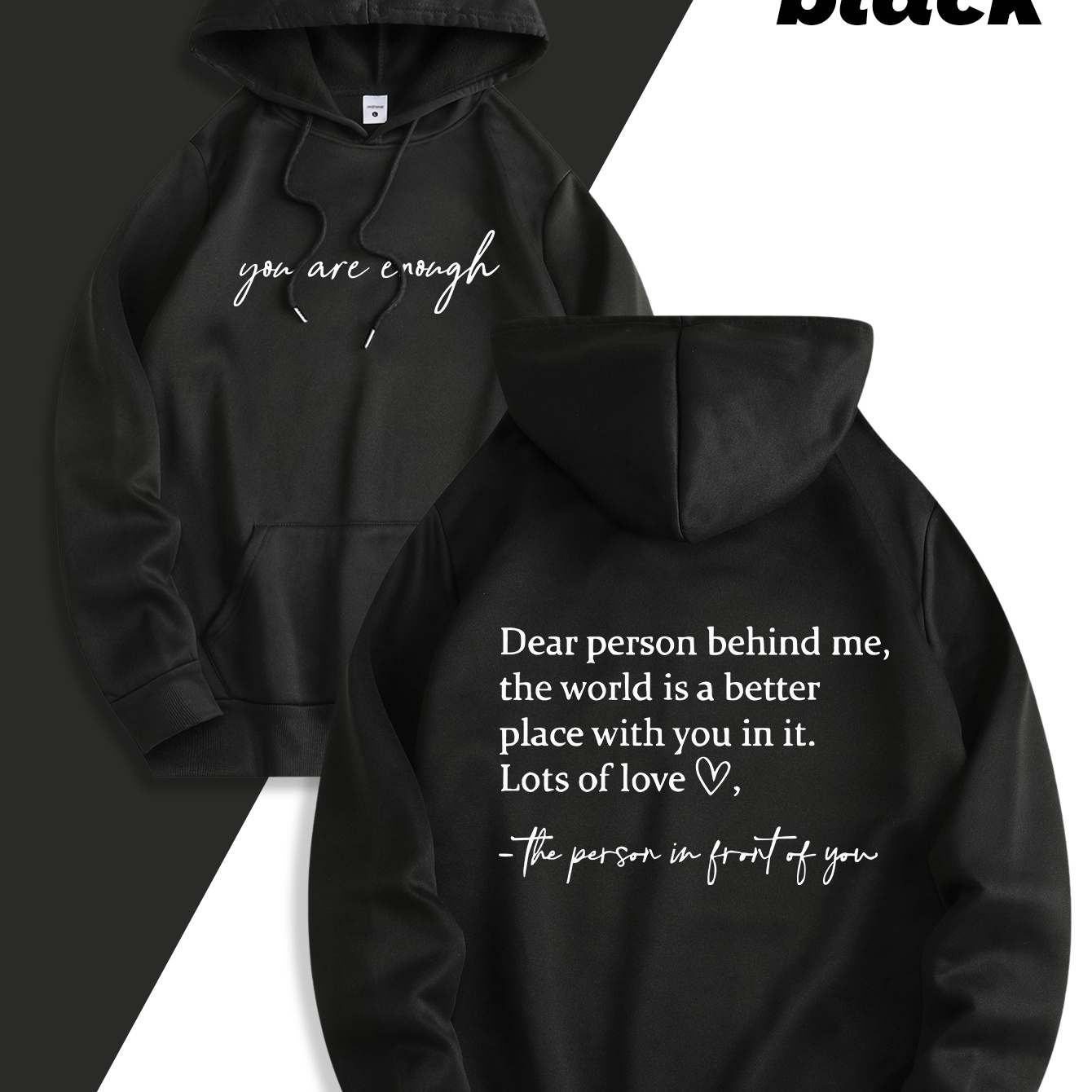 Pink Motivational Hoodie with Inspirational Quotes