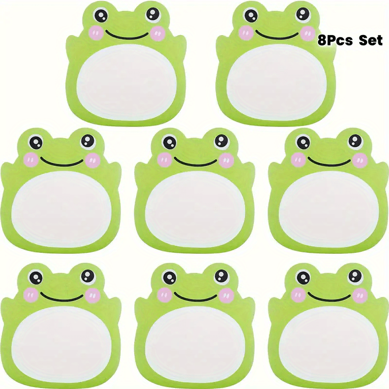 A Set Of 8 Books, 160 Sheets, Fun Frog Pattern Sticky Notes, Cute Mini Animal Self-adhesive Sticky Notes, For Office, School And Creative Gifts