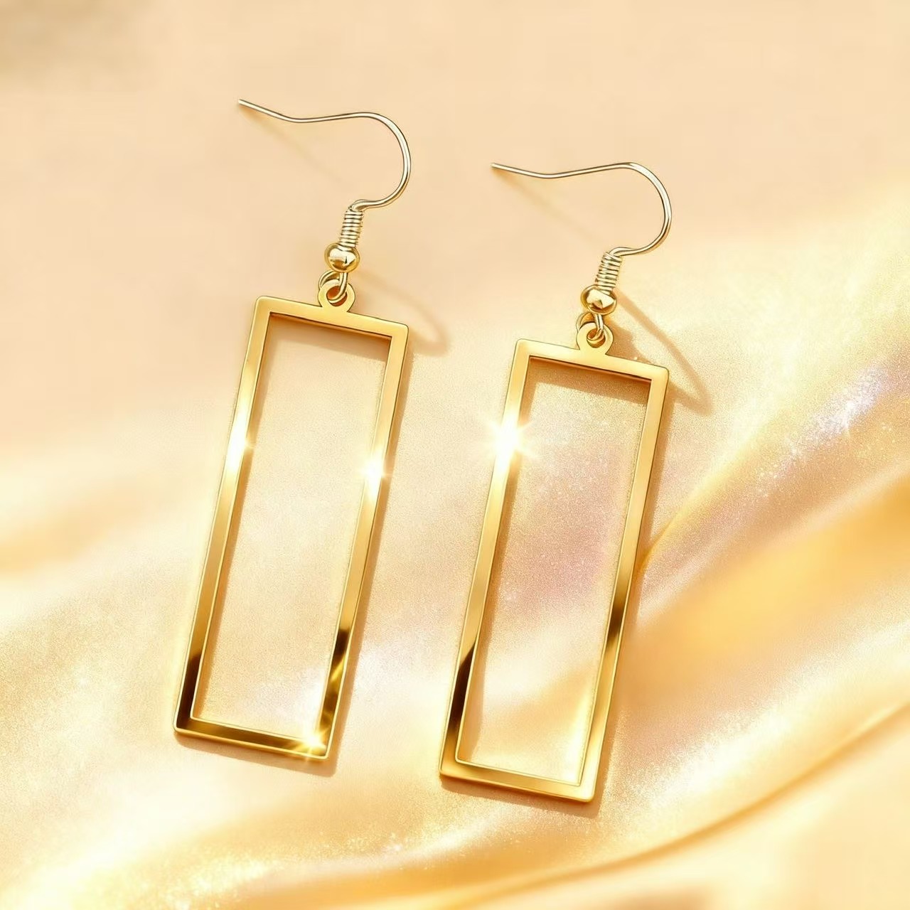 TEMU 1 Pair Hypoallergenic High Quality Stainless Earrings For Women, 18k Plated Tarnish Resistant, Comfortable Versatile Minimalist Elegant Jewelry