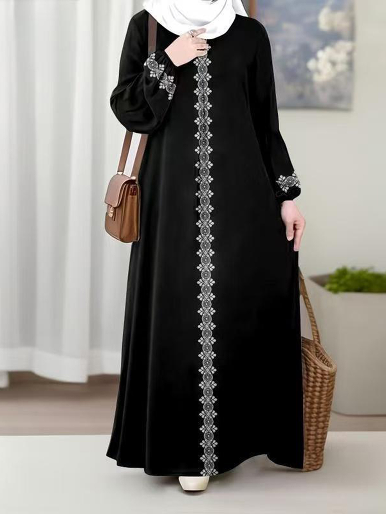 dolce gabbana long floral dress Long Sleeve Printed Shirt Dress main image 1