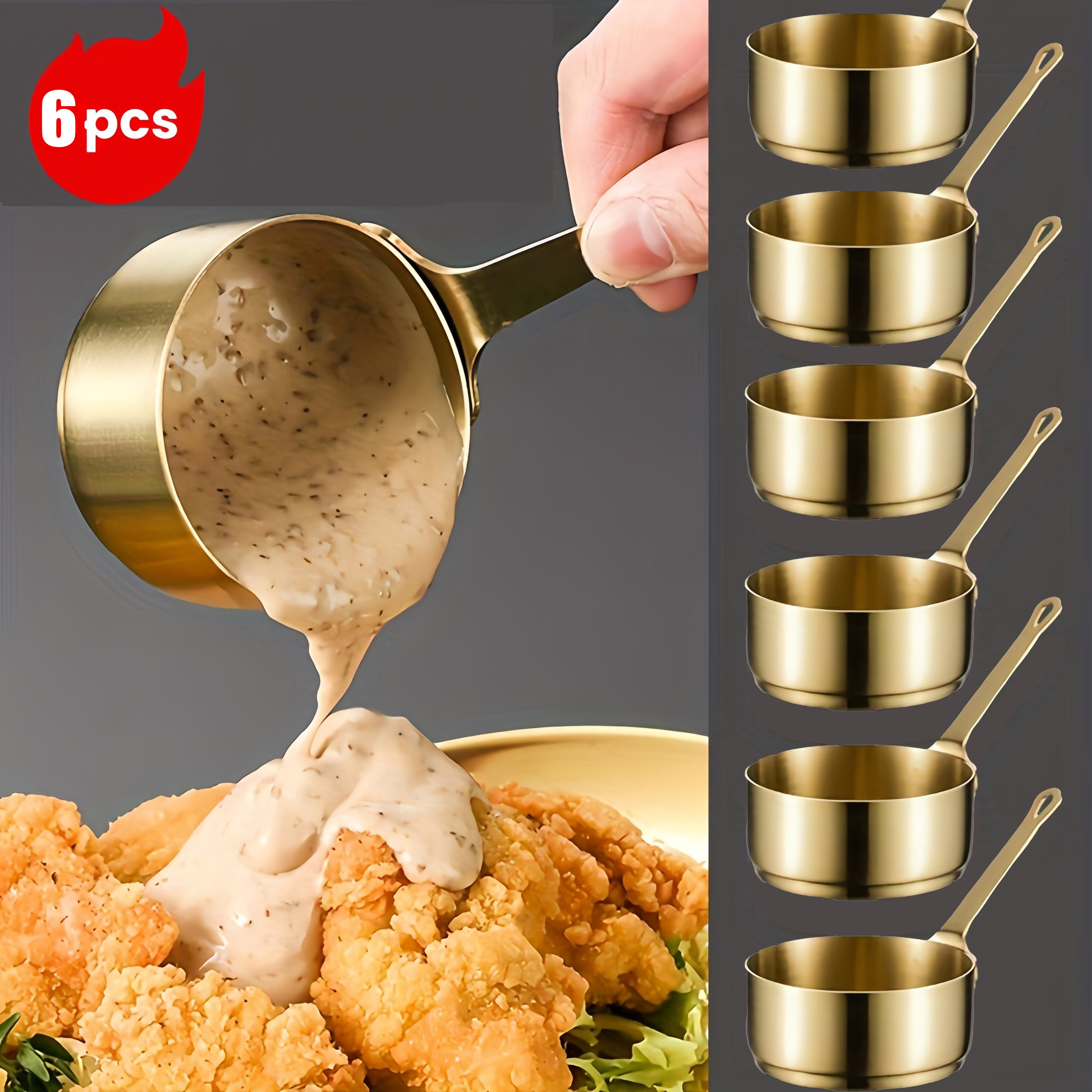 6 Edelstahl Dip-Saucenbecher – Wiederverwendbar, 62,4 Ml, Ideal Für Dips, Dressings, Gewürze & Snacks