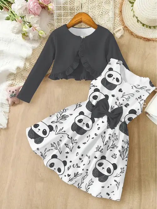 panda party dress Panda Themed Baby Girl Birthday Costume , Toddler Puffy Tulle Panda Gown, Kiddie Prom Dress