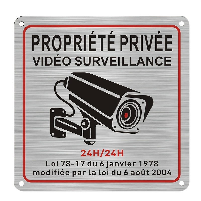 TEMU Panneau de sécurité français plat 2D en bois, panneau de surveillance en bois, de sécurité, panneau, français : Propriété privée sous