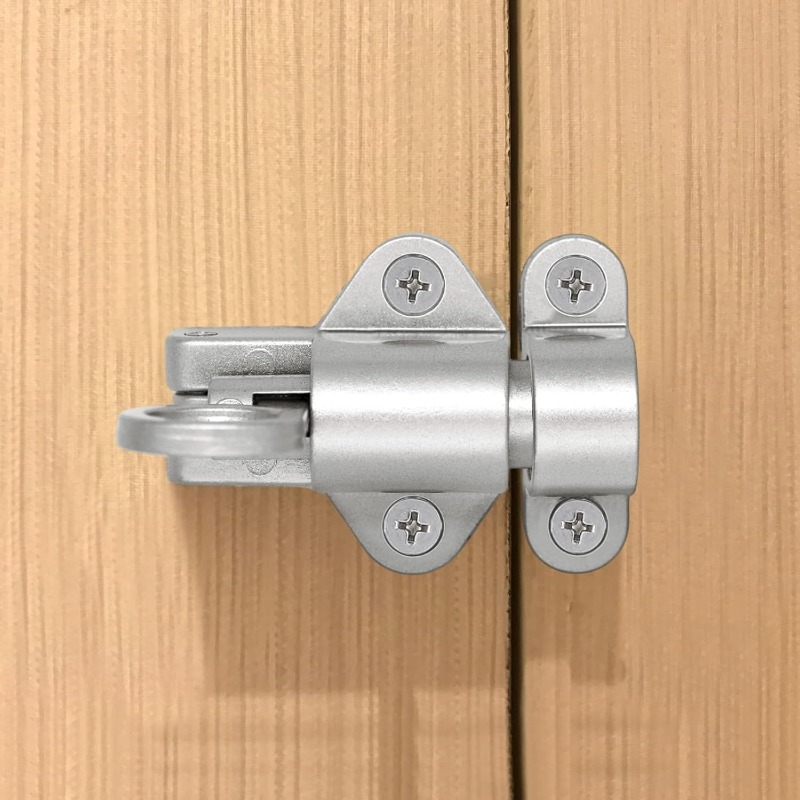 5pcs Set: 1 Spring Lock + 4 Screws, Aluminum Alloy Lock Set, Suitable For Garden Gates, Windows, Cabinet Doors, Bathrooms, Sheds, Silvery