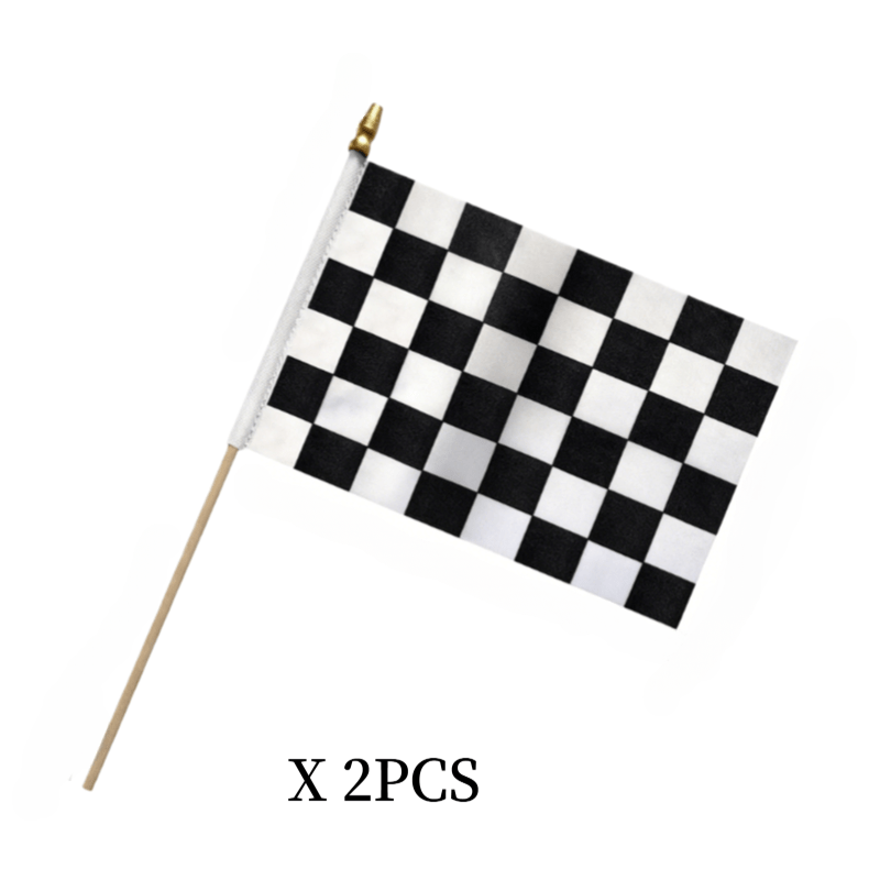 TEMU 2 Pack Checkered Black And White Racing Flags, Small Hand Held Stick Flags With Kid-safe Spear Top For Race Car Parties, , Opening Ceremonies