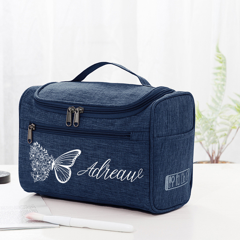 TEMU Personalized Name/initials Women's Toiletry Bag Suitable For Travel, Large Capacity With Multi-compartment Zipper Closure, Lightweight Portable