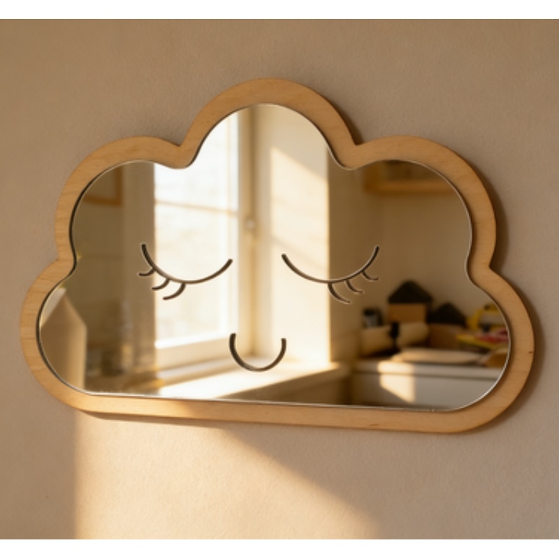 Decorative Acrylic Mirror Wall Mirror for Kids Room, Cloud Design