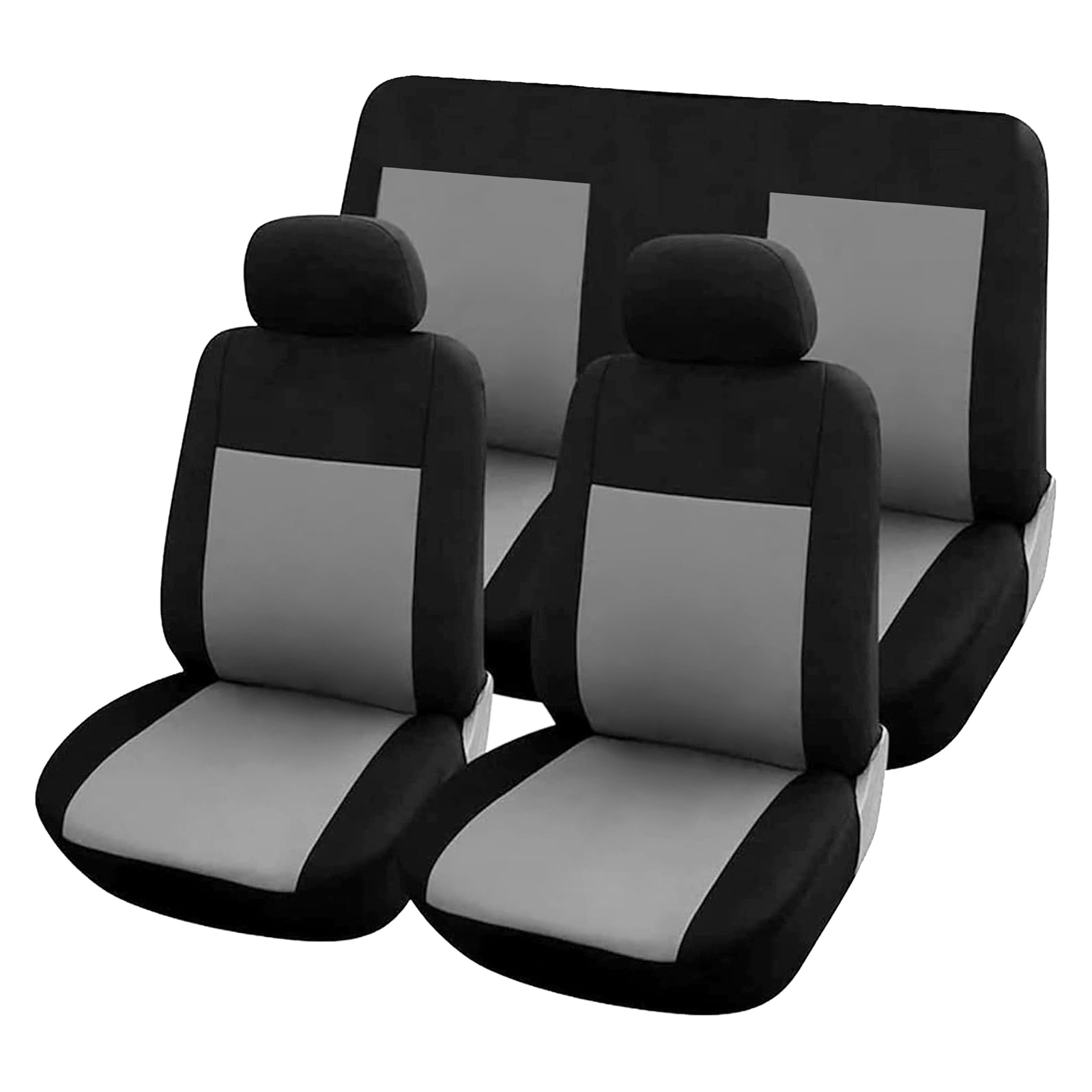TEMU diseño 2026 para coche de 5 plazas con dos fundas para reposacabezas; sin fundas para reposacabezas de los asientos traseros; disponible en