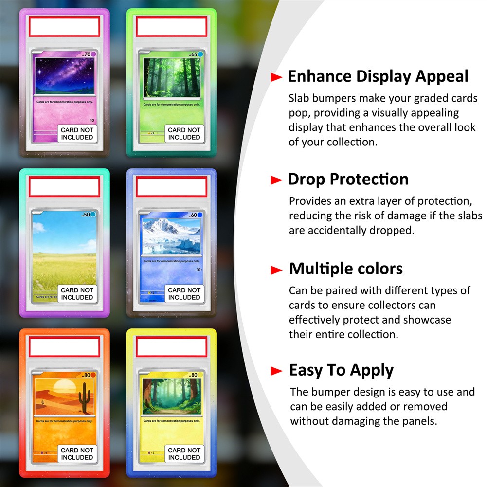 1pc Hard TPU Bumper Guard Slab Case Compatible for PSA Graded Cards, Suitable for Trading Card Protective Cover with Shockproof Edge Protection, Slab Edge for PSA Holders, Collector' Trading Card Protection