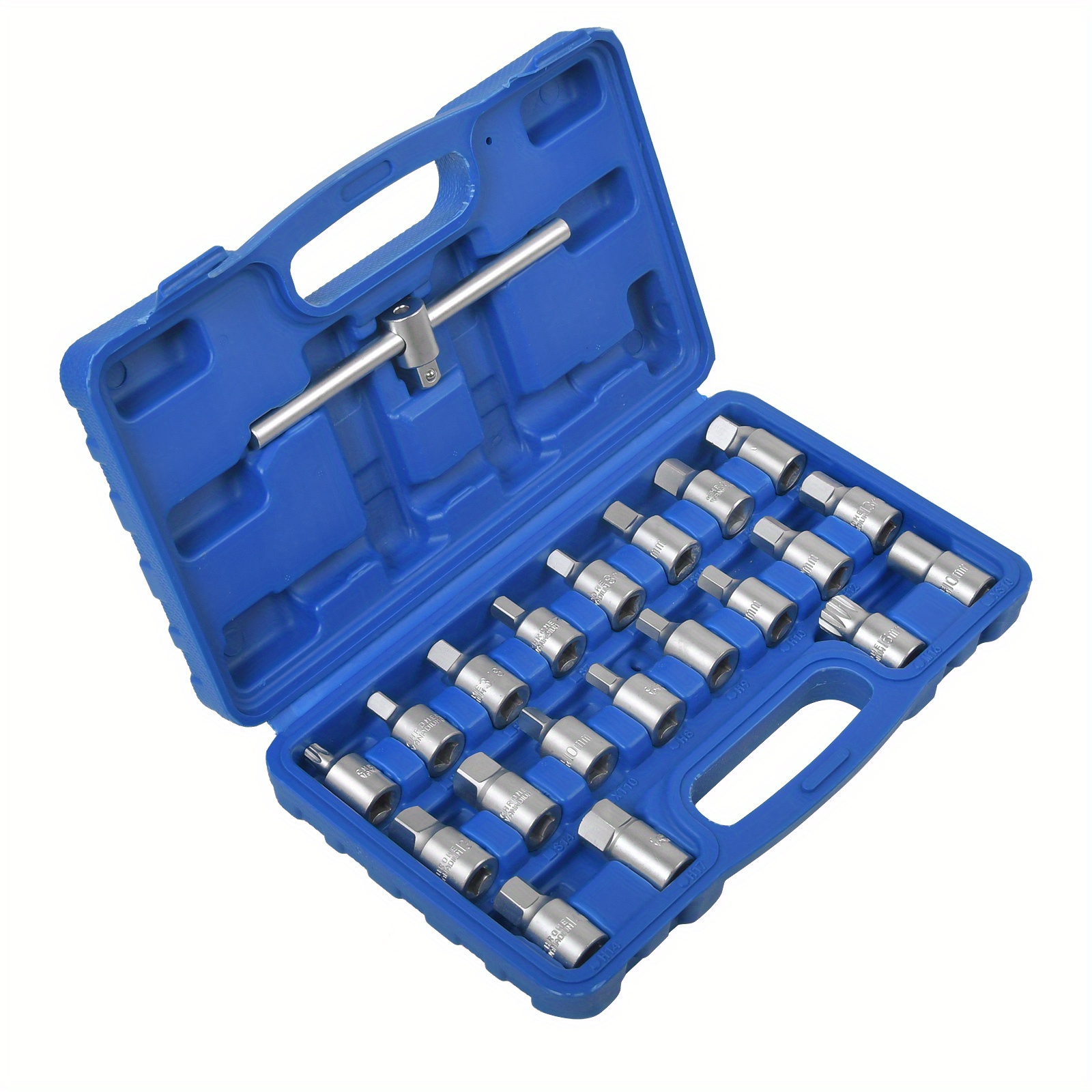 21pcs Oil Drain Sump Plug Key Socket Kit Gearbox Removal Wrench Tool Set