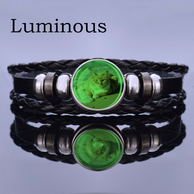 1pc Luminous Customized Picture Time Gemstone Bracelet Exquisite Fashion Creative Detachable Custom Woven Bracelet Personalized Jewelry Gift