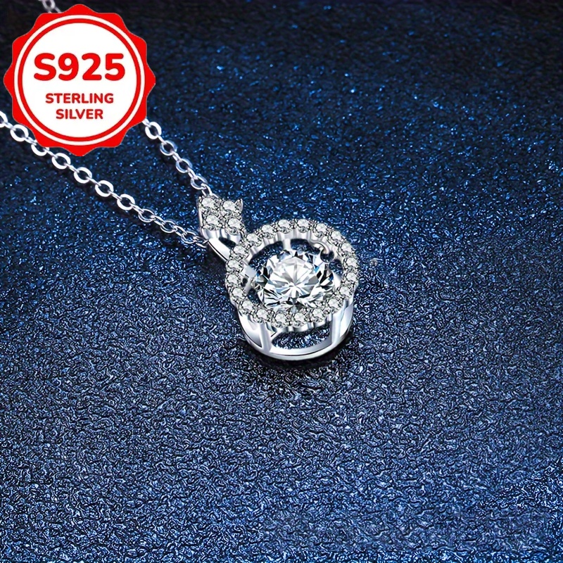 Women's S925 Sterling Silver Heartbeat Pendant Necklace