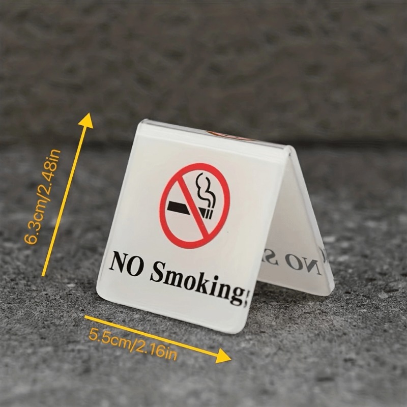 TEMU 2d Flat, No Smoking Sign - Acrylic Square Desktop/tabletop Smoke Deterrent Plaque With English "no Smoking" Text & Symbol - Contemporary Signage