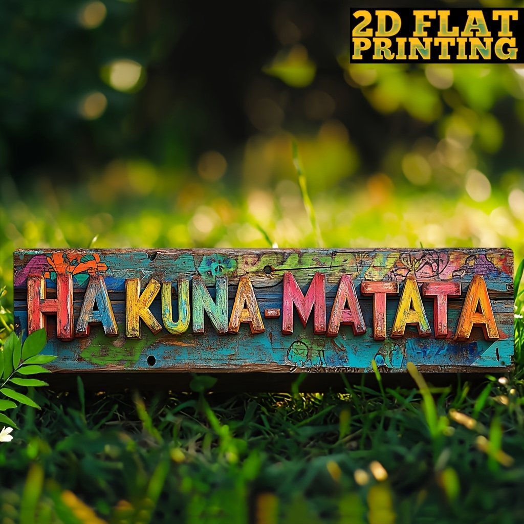 E-shop 2D-Flach, 2D-Flach 2D-Flach – Vintage „Hanamata“ Holzschild – Buntes Cartoon-Design, Wandmontage, Geeignet für Zuhause, Café, Garage, Restaurant