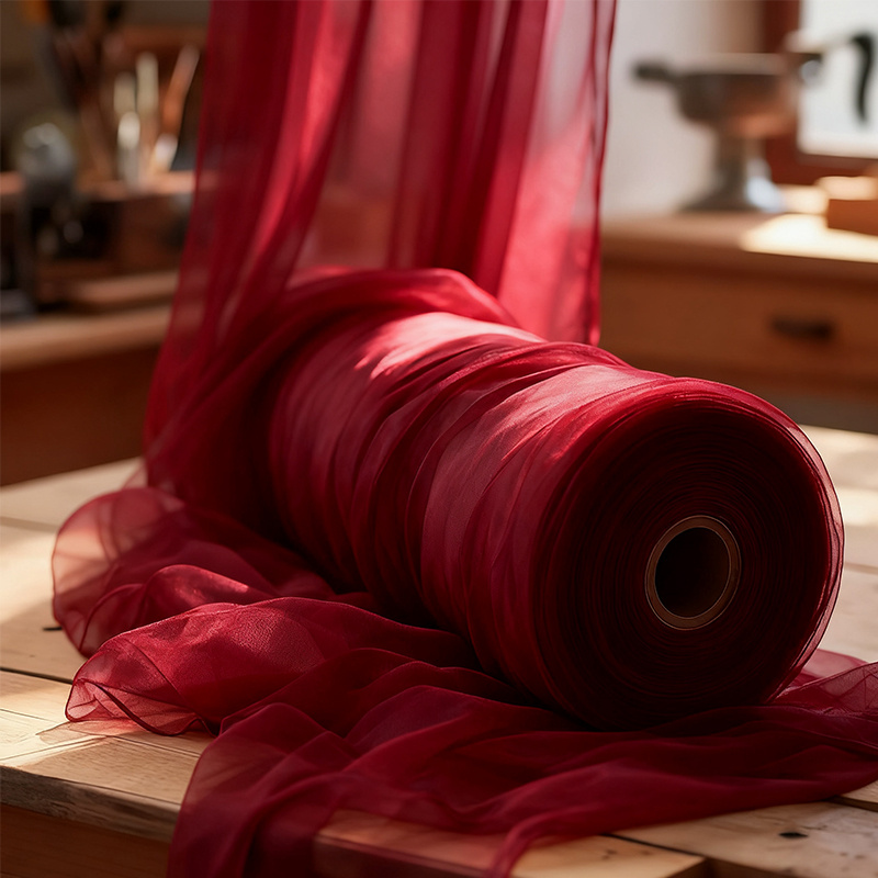 TEMU 1 Roll 50m Ultra-long Red Tulle Mesh Fabric For Hanging Decorative Netting, Suitable For Projects, Wedding Decorations, Birthday, Anniversary