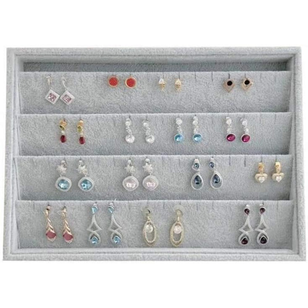 2pcs Jewelry Earring Tray Set, Stackable Organizer