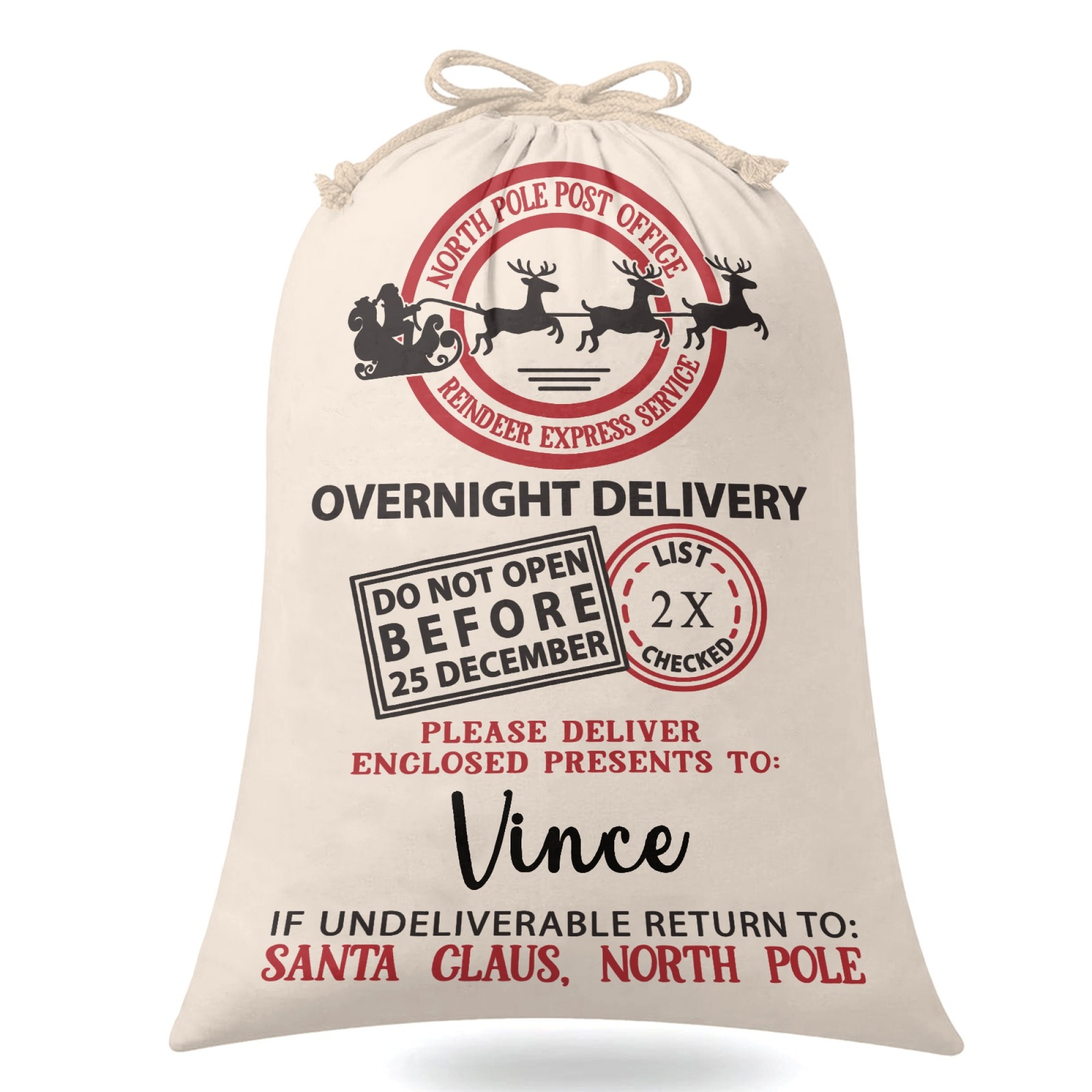TEMU Personalized Christmas Gift Bags, Custom Name Santa Sack, Custom Text Santa Claus Bag Is Perfect For The Christmas Atmosphere